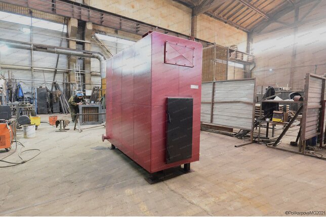 Дровяной котел 0.6 МВт с большой топкой твердотопливный